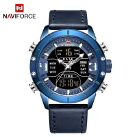 NAVIFORCE NF9153 Watches for Men Dual Display Digital Alarm Clock Fashion Leather Sport Waterproof Wristwatch